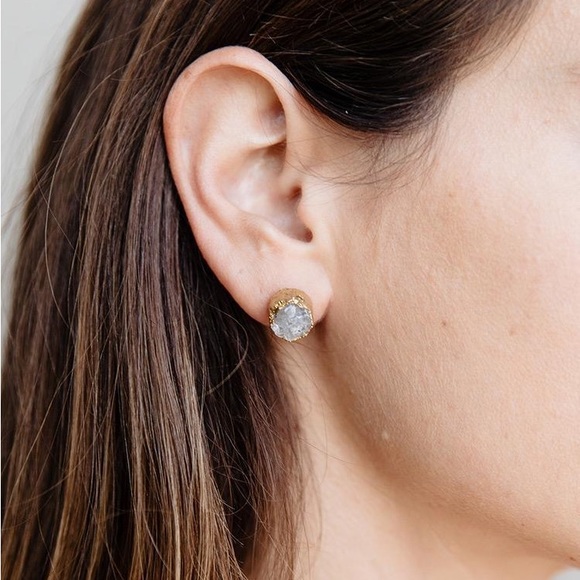 Druzy stud earrings - Picture 2 of 3